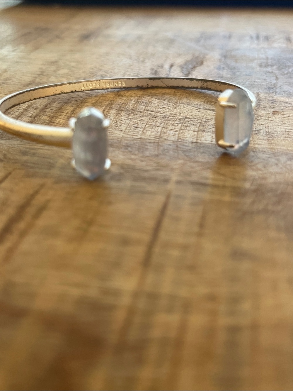 Kendra Scott gold with light grey cuff. Some tarnishing as shown in photos - Picture 2 of 2